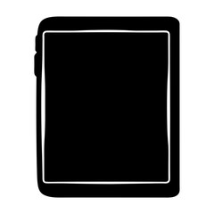 Poster - Simple black tablet device with rounded corners and clean white background