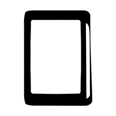Poster - Black and White Tablet Device Showing Display with Rounded Corners Design