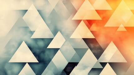 Poster - Abstract triangles in muted colors