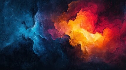Poster - Abstract vibrant colors blend in a dynamic cosmic landscape