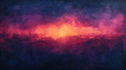 Poster - Abstract vibrant colors, fiery horizon