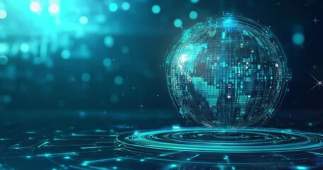 Poster - World map and global network connection. Digital global network. Abstract background. Futuristic technology. Worldwide network connection. International connections. 4K Videos