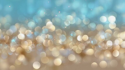 Poster - Soft Bokeh Background in Blue and Gold for Elegant Design  