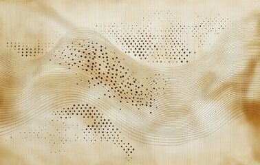 Poster - Abstract wavy lines with dots