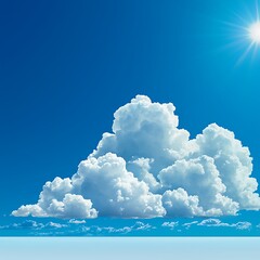 vast, bright sky with fluffy clouds