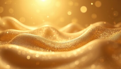 Poster - Luxurious golden background. Illustration with shimmering golden waves with opulent glow. Gold texture wallpaper. Abstract art illustration, for banners, business presentation, advertising,