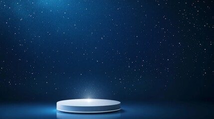 Poster - Abstract futuristic blue background. Futuristic circular podium. Empty podium. High technology. Design template technology. Abstract technology. Futuristic technology. Technology digital. Copy space