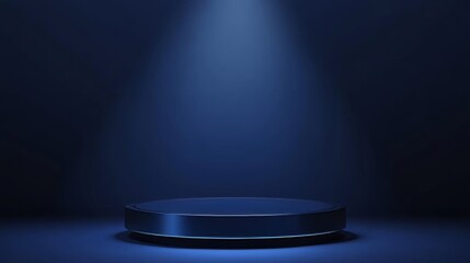 Poster - Abstract futuristic blue background. Futuristic circular podium. Empty podium. High technology. Design template technology. Abstract technology. Futuristic technology. Technology digital. Copy space