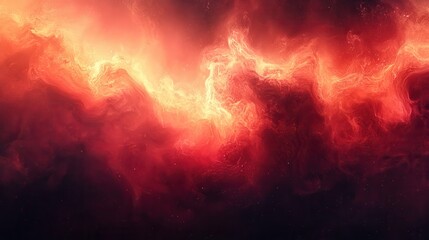 Poster - Fiery nebula swirls through cosmic space
