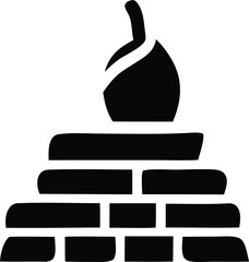Poster - Black and white vector illustration of a stack of books, perfect as a symbol or icon for office and home document needs
