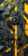 Poster - Futuristic camera lens, tech background, abstract design, wallpaper