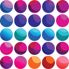Poster - Abstract colorful vector pattern design shows a seamless arrangement of round shapes