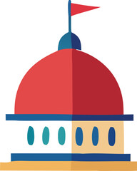 Poster - Vector illustration of a modern red building design symbol