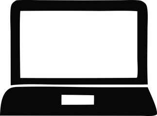 Aufkleber - A blank digital display on a vector laptop computer and a wide flat screen monitor represent modern electronic technology equipment
