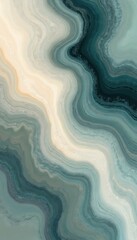 Aufkleber - Abstract background illustration with fluid swirling lines. Teal, beige, dark colors marble texture. Smooth, flowing design. Artistic graphic for wallpaper, print, decor.