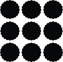 Poster - A set of round, vector, black and white frames presents a collection of circular design elements for borders and decoration