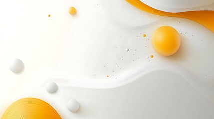 Poster - Abstract background with yellow and white spheres elegant minimalist design modern artistic backdrop creative illustration smooth curves