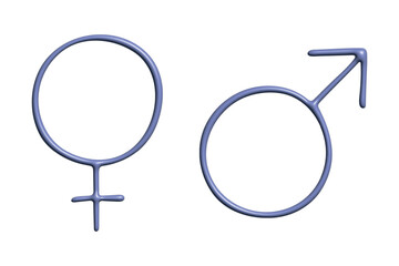  3d female and male gender identity icon Symbol used to represent sex and gender