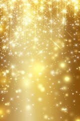 Poster - Golden Holiday Background with Sparkling Stars and Bokeh Lights for Festive Celebrations