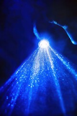 Aufkleber - Captivating Blue Light Display with Sparkling Effects and Dramatic Atmosphere for Events and Stages