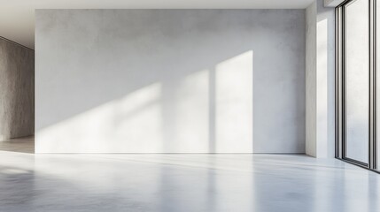 Poster - modern office interior with empty wall for mockup. 3d rendering