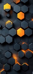 Poster - Geometric cellular hexagonal tiles abstract background illustration for modern technology concepts