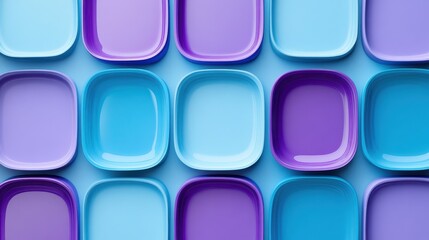 Poster - Rounded corner squares creating modern blue and purple abstract background