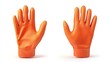 © Wawan - Pair of orange work gloves, front and back views.  Detailed 3D model