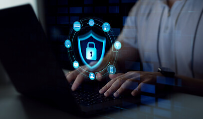 Poster - datum information privacy.protecting herself from cyber attacks and personal data.cyber security net