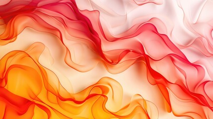 Poster - Flowing abstract pattern with pink and orange gradients. Digital artwork of red and orange cibrant color on fabric pattern floating and flowing with smooth texture. Soft wave design background. AIG51.