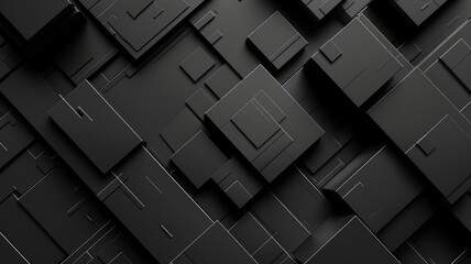 Poster - Abstract picture of black geometric texture graphic with minimal, monochrome style design. Modern art present about the seamless pattern textiles perfect for creative background and wallpaper. AIG53.