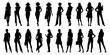 © Habib - Fashionable women silhouettes set with different  standing poses