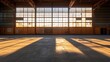 © Lesuna - Empty warehouse interior at sunset