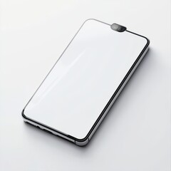 White screen smartphone mockup isolated on white background for product display and app presentation use