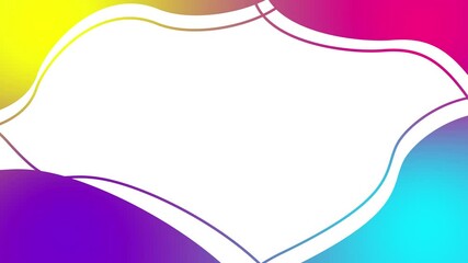 Wall Mural - Animated colorful decorative wavy frame with copy space. Looped video. Vector illustration isolated on white background.