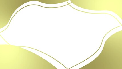 Wall Mural - Animated golden decorative wavy frame with copy space. Looped video. Vector illustration isolated on white background.