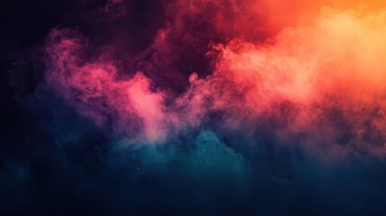 Poster - Vibrant smoke clouds in dark hues