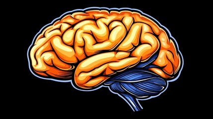 Poster - Detailed anatomical representation of a human brain highlighting its complexity and intricate structure