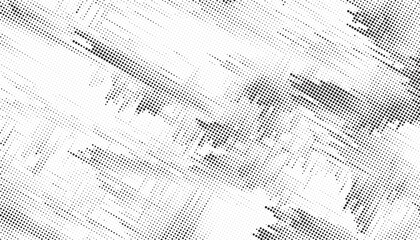 Aufkleber - Abstract grunge halftone background. Retro comic grain pixel texture. Dots cartoon wallpaper. Pop art fading wavy gradient pattern. Vector vanishing gritty backdrop.