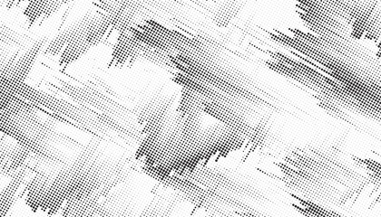Fototapete - Abstract grunge halftone background. Retro comic grain pixel texture. Dots cartoon wallpaper. Pop art fading wavy gradient pattern. Vector vanishing gritty backdrop.