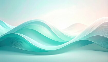 Poster - Dynamic fluid waves abstract digital art modern design tranquil environment aerial view concepts of motion and serenity
