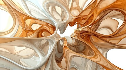 Poster - Abstract background featuring white and orange swirls creating a dynamic and eye-catching design