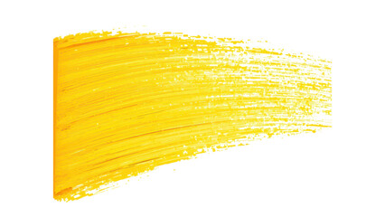 Wall Mural - dynamic yellow paint stroke, exhibiting horizontal color transitions. isolated on transpraent png