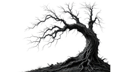 Wall Mural - tree with detailed branches and roots, isolated on transpraent png