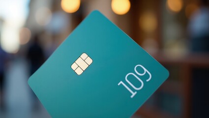 Poster - Mbway. Ominous financial threat. Isolated background, copyspace.. Person holds credit card, symbolizing financial stress and uncertainty with ominous, isolated backdrop.