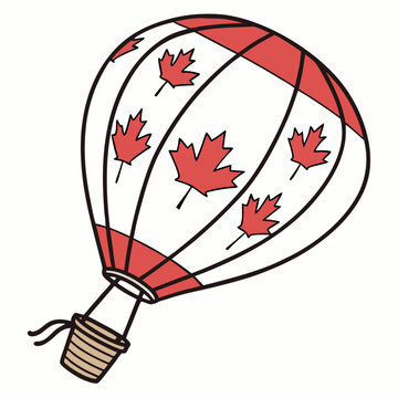 Canadian-balloon vector for print, perfect for shirts, mugs, stickers, and patriotic decor.