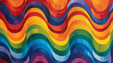 Poster - The design creates a visually appealing, repetitive motif that resembles a series of rainbows, giving a sense of rhythm and movement