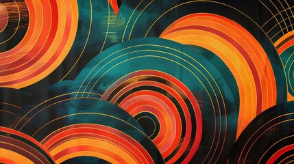 Poster - The design creates a visually appealing, repetitive motif that resembles a series of rainbows, giving a sense of rhythm and movement