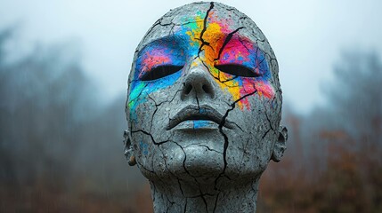 Wall Mural - colorful face portrait