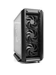 Poster - A powerful custom-built PC case featuring triple front intake fans and high-end internal components for optimized cooling and performance.